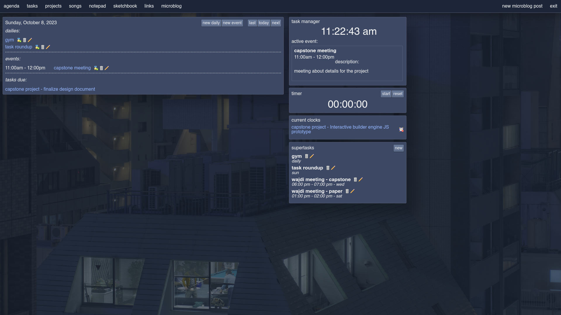 Agenda Page